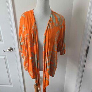 Women's Orange and Tan Shaw